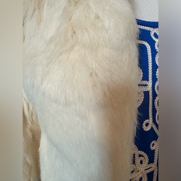 Vintage Split End LTD White Rabbit Fur Coat Size Small - Picture 2 of 10